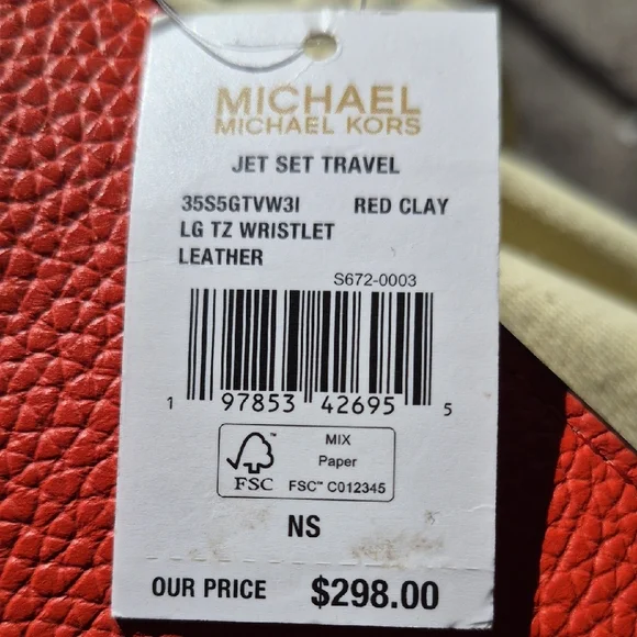 Michael Kors Orange Clutch with Gold Studs